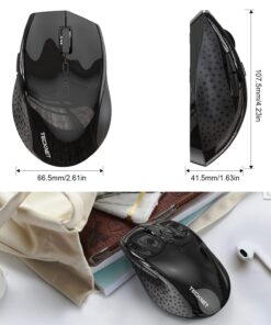 TECKNET Wireless Mouse, 2.4G USB Computer Mouse with 6-Level Adjustable 3200 DPI, 30 Months Battery, Ergonomic Grips, 6 Buttons Portable for PC, Chromebook, Mac - Black 38 71So1uGrlvL