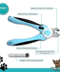 Alternative view of Dog Nail Clippers and Trimmer with Safety Guard to Avoid Over-Cutting Nails & Free Nail File - Razor Sharp Blades - Sturdy Non Slip Handles - for Safe, Professional at Home Grooming Blue