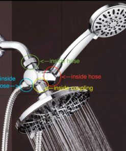 AquaDance 7" Premium High Pressure 3-Way Rainfall Combo for The Best of Both Worlds - Enjoy Luxurious Rain Showerhead and 6-Setting Hand Held Shower Separately or Together - Chrome Finish - 3328 2.5 Gallons Per Minute 24 71SpaAfyWCL