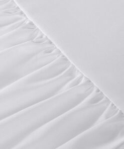 TILLYOU Ruffled Crib Skirt with Pompoms, Microfiber Nursery Crib Toddler Bedding Skirts for Baby Boys Girls, 14'' Drop, White Polyester 21 71Spb lw8dL