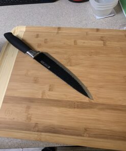 Bamboo Cutting Board - Wood Chopping Board with Juice Groove, Charcuterie Board, Serving Platter Cheese Board, Bread Board, Turkey Meat Cutting Board for Kitchen 46 71SqBRUpcWL