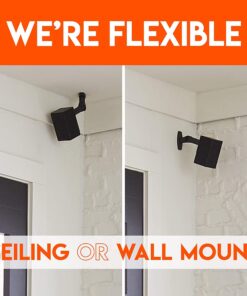 ECHOGEAR Speaker Wall & Ceiling Mount Pair - Universal Design Works with Vizio, Sony, & More - Tilt & Swivel Without Tools for Surround Sound - Easy to Install Indoors & Outdoors 46 71SqF7LRtAL