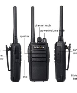 Case of 5,Retevis RT21 Walkie Talkies for Adults Long Range, Handfree Rugged Two Way Radio with Earpiece for Commercial Construction Warehouse Security 2 Way Radios Black 18 71SrakQGTSL