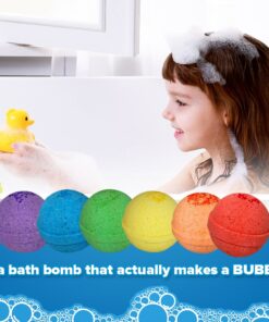 Two Sisters Bath Bombs for Kids with Surprise Toys Inside, 6 Bubble Bath Bombs with Kid Toy Suprises, Gentle and Kids Safe, Ideal Birthday Gift for Boys & Girls 6-pack Surprise 33 71SurLgLSML