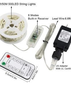 ER CHEN 165ft Led String Lights, 500 Led Fairy Starry Lights on 50M Silvery Copper Wire String Lights for Christmas (Warm White) Warm White 27 71SwakbeKL