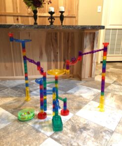 Marble Genius Marble Run (130 Complete Pieces) Maze Track or Board Games for Kids 8-12, for Adults, Teens, and Toddlers, (80 Translucent Marbulous Pieces + 50 Glass-Marble Set), Starter Set 2.) Starter Set - 130 Complete Pieces 34 71SwowEXTlL