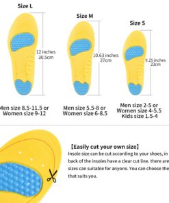 Sports Shoe Insoles (2 Pairs) Sports Shock Absorption Shoes Insoles Plantar Fasciitis Orthotic Heel Pain Relief Memory Foam Inserts 2pairs-S: Men’s 2-5 / Women’s 4-5.5 / Kids 1.5-4 11 71SwwlOKahL