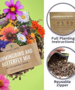 Wildflower Seeds Butterfly and Humming Bird Mix - Large 1 Ounce Packet 7,500+ Seeds - 23 Open Pollinated Annual and Perennial Species 1 Ounce Pouch 32 71Sx7IsWMXL