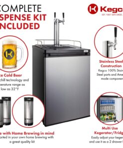 Kegco HBK209S-2 Keg Dispenser, stainless steel,2 Faucet without Kegs 2 Faucet 12 71SxMhI7d8L