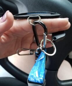 Vincent Van Gogh The Starry Night Print Lanyard with PU Leather ID Badge Holder Wallet with 3 Card Pockets, Safety Breakaway Clip & Matching Note Card. Gift of Carabiner Keychain Flashlight. Breakaway + Keychain Light 39 71SxqafuqML