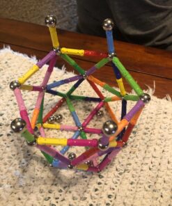 ELONGDI 130 Pieces - Magnetic Building Sticks Building Blocks Set, Magnet Educational Toys Magnetic Blocks Sticks Stacking Toys Set, Non-Toxic Building Toy 3D Puzzle with Storage Bag 40 71SyNUZy4UL