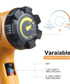 SEEKONE Heat Gun 1800W 122℉~1202℉(50℃- 650℃)Fast Heating Heavy Duty Hot Air Gun Kit Variable Temperature Control Overload Protection with 4 Nozzles for Crafts, Shrinking PVC, Stripping Paint(5.2FT) 31 71Sz5Rukk8L