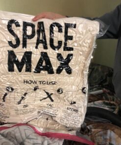 SPACE MAX Premium Space Saver Vacuum Storage Bags - Space Saver Bags Jumbo 6 Pack - Save 80% More Storage Space - Reusable, Double Zip Seal & Leak Valve, Includes Travel Hand Pump 57 71SzHEzYBL