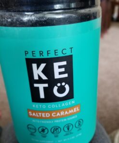 Perfect Keto Collagen Peptides Protein Powder with MCT Oil - Grassfed, GF, Multi Supplement, Best for Ketogenic Diets, Use as Keto Creamer, in Coffee and Shakes for Women & Men - Salted Caramel 40 71SzZl PB8L 1