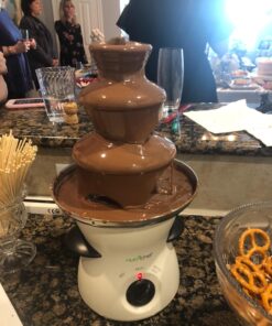 NutriChef 3 Tier Chocolate Fondue Fountain - Electric Stainless Chocolate Dipping Warmer Machine - Warm & Melt Chocolate, Butter, Caramel - Great for Parties, Events & Weddings - Pot Capacity 16 oz 12 71Szx8aSDXL
