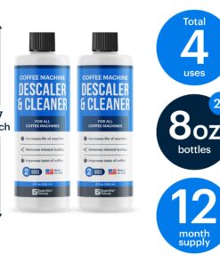 Descaling Solution (4 Uses) Coffee Machine Descaler Cleaner | Compatible with Breville Keurig Nespresso Delonghi & More | Liquid To Descale Automatic Coffee Makers & Espresso Machines 8 Fl Oz (Pack of 2) 24 71T 7re6inL