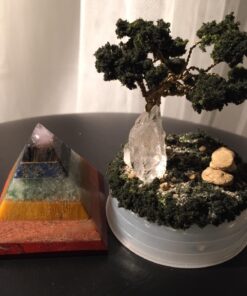 CHAKRA PYRAMID STONE w/ 7 Chakra Stones ~ Red Jasper, Aventurine, Golden Quartz, Amethyst ~ 30-40mm Size by Shambala Shop 41 71T uPR4WiL