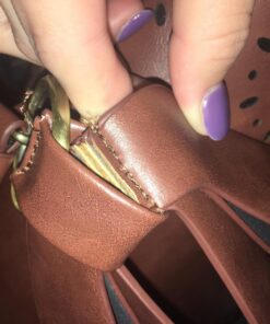 ECOSUSI Women's Briefcase Vegan Leather Laptop Bag for Work Shoulder Computer Satchel Bag with Detachable Bow 14 inch Coffee 48 71T0AlMX9OL