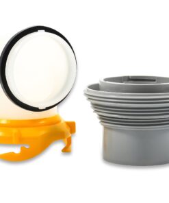 Camco Revolution RV Sewer Hose Bayonet Elbow | Features a Built-In Gasket for an Odor-Tight Connection, a 360-Degree Swivel for Easy Install, and Includes a 4-in-1 Adapter (39471) 4-in-1 Sewer Elbow Standard Packaging 11 71T0No5GX5L