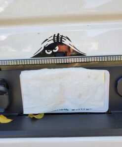 Jackey Awesome® 1 X Peeking Monster Scary Eyes Car Decal/Sticker for Laptop Ipad Window Wall Car Truck Motorcycle (Theft, Black) Theft, Black 17 71T0YXMnQBL