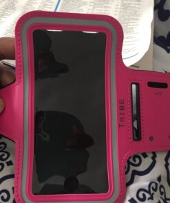 TRIBE Water Resistant Cell Phone Armband Case Running Holder for iPhone Pro Max Plus Mini SE (13/12/11/X/XS/XR/8/7/6/5) Galaxy S Ultra Plus Edge Note (21/20/10/9/8/7/6/5) Adjustable Strap & Key Pocket Dark Pink S: iPhone Mini/8/7/6/5/4/3/SE/Galaxy Mini 50 71T0jr7DauL 1