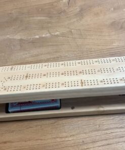 WE Games Wooden Cribbage Board Game Set, Continuous 3 Track for 2-3 Players, Travel Cribbage Board with Card Storage, Includes 9 Metal Pegs & Deck of Cards, Card Games, Classic Board Games for Adults Natural 15 71T0pz54NjL