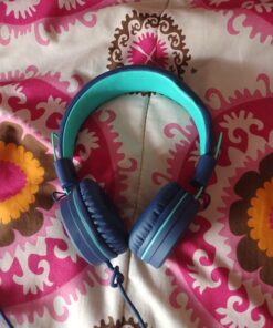 Kids Headphones - noot products K11 Foldable Stereo Tangle-Free 3.5mm Jack Wired Cord On-Ear Headset for Children/Teens/Boys/Girls/Smartphones/School/Kindle/Airplane Travel/Plane/Tablet (Navy/Teal) Navy/Teal 48 71T2lDyn2CL