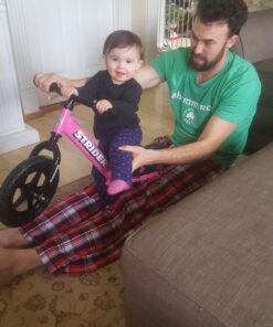 Strider 12” Classic Bike - No Pedal Balance Bicycle for Kids 18 Months to 3 Years - Includes Built-In Footrest, Handlebar Grips & Flat-Free Tires Pink 37 71T3N4EIenL 1