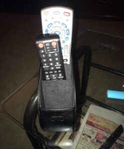 Londo Remote Control Holder with 5 Pockets - Store DVD, Blu-Ray, TV, Roku or Apple TV Remotes - PU Leather with Suede Lining - Slim, Compact Living or Bedroom Storage Black 25 71T4jHujlwL