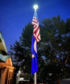 Sunnytech 2nd Generation Solar Flag Pole 20led Light, Brightest, Most Powerful, Longest Lasting & Most Flag Coverage, LED Downlight Light up Flag on Most 15 to 25Ft Flagpole, Upgraded Electric Circuit,White White 32 71T4rZq1UVL 1