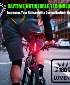 Alternative view of BLITZU 2023 Cyborg 168H Bike Headlight or 168T Tail Light USB Rechargeable LED Bicycle Lights Set Front Back Night Riding, Cycling Safety Reflector Accessories 168t (Rear Bike Light)