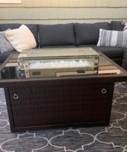 Outland Living 401 Series - 44-Inch Outdoor Propane Gas Fire Table, Espresso Brown/Rectangle 57 71T5Hwz1AsL