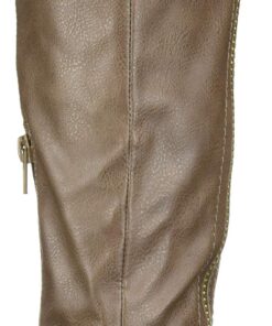 Rampage Women's Hansel Zipper and Buckle Knee-High Riding Boot 5 Taupe Smooth 9 71T5MikfskL