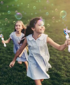 LED Light Up Unicorn Bubble Wand Toy | Includes (2) 3oz Bubble Solutions | Batteries Included 17 71T6860ROtL