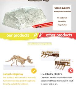 Dinosaur Excavation Kits for Kids,Dino Dig Kits T-Rex,Triceratops and Diplodocus,Dinosaur Fossil Excavation Kits,Children's Popular Science Education Toys - Dinosaur DIY Toys(Three-Piece Suit) 16 71T69gpgzlL