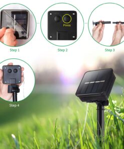 2 Pack 100 LED 8 Modes Copper Wire Waterproof Solar Fairy String Lights,Warm White 2 Pack-100 LED 26 71T6ggHwrmL