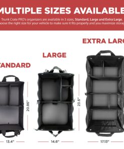 TRUNKCRATEPRO Trunk Organizer for Car, SUV, Truck | Premium Adjustable Multi Compartments Collapsible Car Trunk Organizer with Securing Straps & Non-Slip Bottom (Large Size, Black) Large 29 71T6wF6z hL