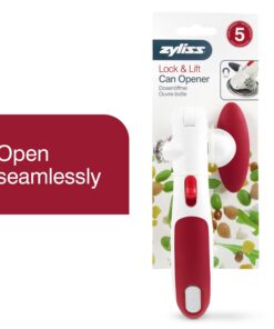 Alternative view of Zyliss Lock N' Lift Can Opener - Can Opener with Lid Lifter Magnet - Manual Can Opener with Locking Mechanism - Safe and Easy-to-Turn - Stainless Steel - Red Lock & Lift Red