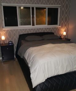 Simple Designs LT2014-WHT-2PK Valencia Brushed Nickel Mini Touch Table Lamps with Fabric Shades, White (Pack of 2) Brushed Nickel Base with White Shades 50 71T7TgAY7RL