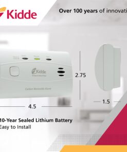 Kidde Worry-Free Carbon Monoxide Detector Alarm with 10 Year Sealed Battery | Model C3010 Without digital display Standard Packaging 11 71T8QgPWnRS
