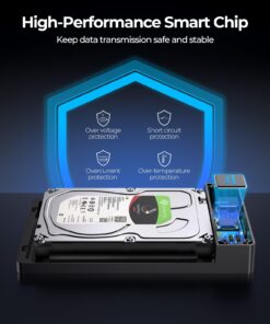 ORICO USB 3.0 External Hard Drive Enclosure for 3.5/2.5 Inch SATA Hard Drives/SSD Up to 20 TB, 3.5'' Tool-Free HDD Enclosure with 12V/2A Power Supply and UASP Acceleration (3588US3) ORICO 3588US3-CA-BK 20 71T8TtsSgJL