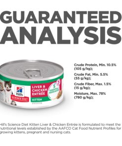 Hill's Science Diet Wet Cat Food, Kitten, Liver & Chicken Recipe, 5.5 oz. Cans, 24-Pack 23 71TAJZ61nPL