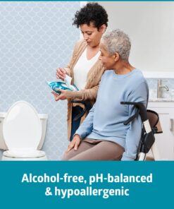 Medline ReadyFlush Large Adult-Sized 8x12 Personal Cleansing Cloths - Tub of 60 Flushable Wipes 9 71TArk4NxiL