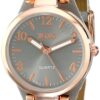 Accutime XOXO Women's Analog Watch with Rose Gold-Tone Case, Gray Sunray Dial, Narrow Gray Leather Strap - Official XOXO Woman's Rose-Gold Watch - Model: XO3400 17 71TBkFJJi4L