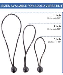 Kotap BB-6B Ball Bungee Cord, Heavy-Duty & Versatile, Indoor & Outdoor, Tarp Tie-Down, Organize & Secure, 6-Inch, Black, 25 Pack 6 Inch 25-Pack 24 71TCKcFxML 1