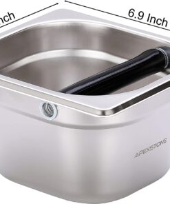 Alternative view of Coffee Knock Box Stainless Steel, Apexstone Espresso Knock Box Stainless Steel, Knock Box for Espresso Coffee Grounds, Knock Box Small
