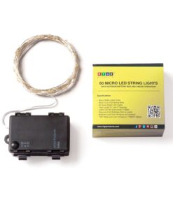 RTGS 60 LEDs String Lights Battery Operated on 20 Feet Long Silver Color Wire, Indoor and Outdoor with Waterproof Battery Box and Timer (Warm White) Warm White 20 71TE 2J3uAL