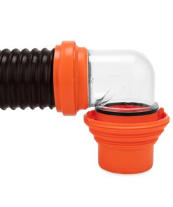 Camco RhinoFLEX 15-Ft Camper/RV Sewer Hose Kit | Features Clear Elbow Fitting with Removable 4-in-1 Adapter & Crafted of Reinforced 23-Mil Polyolefin | Compress for RV Storage and Organization (39770) Frustration-Free Packaging 23 71TEIPyu81L