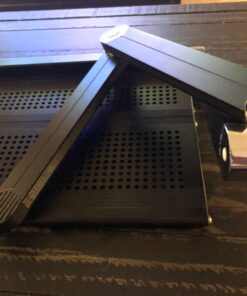 BackPainHelp Posture Laptop Stand Desk Table Tray for Bed, Aluminium, Adjustable Portable Folding Standing Desk Computer Riser (Black) 37 71TG6ooboeL