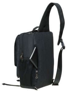 KAUKKO Canvas Messenger Bag Cross Body Shoulder Sling Backpack Travel Hiking Chest Bag 252-1-black 9 71TG8TBFm5L